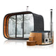 Echo Round Cube Outdoor Sauna With Huum Hive Mini WIFI Heater & Wood-Fired Hot Tub Bundle