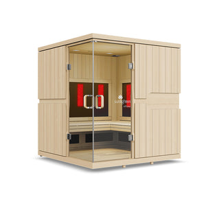 Sunlighten mPulse dISCOVER Smart 4 Person Full-Spectrum Infrared Sauna - Eucalyptus
