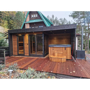 Patio L Plus Outdoor Cabin Sauna With Changing Room & Covered Area