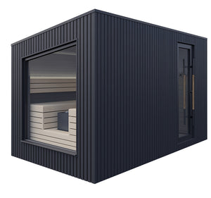 Terra M Outdoor Sauna 383cm x 220cm Black by Auroom - Custom Eric Woodley