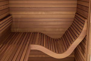 Baia Ergonomic Finnish Sauna With Wave Benches by Auroom